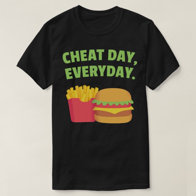 Camiseta Fries y Burger Cheat Day (Diseño del anverso)
