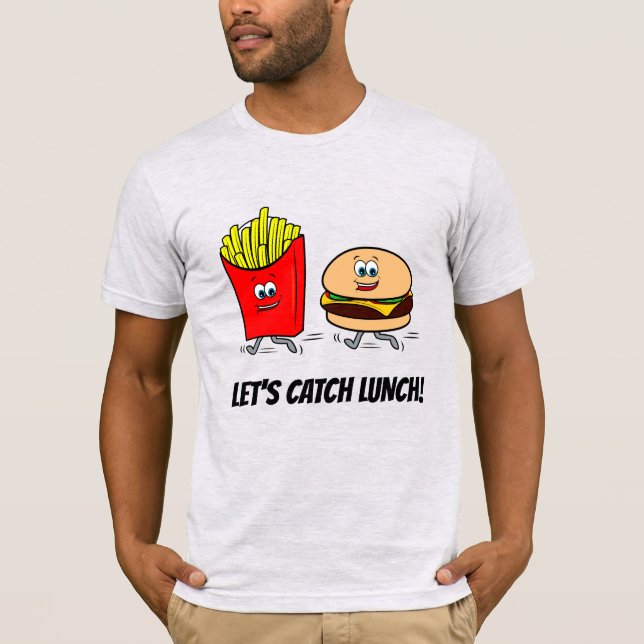 Camiseta Fries y Cheeseburger franceses: ¡Almorcemos! (Anverso)