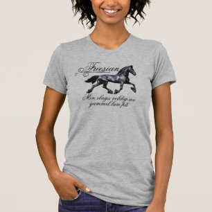 Camiseta Friesian svart skjønnhetshingst, gammel mirakel