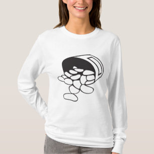 Camiseta Frijoles Derramados Contorno Negro y Blanco