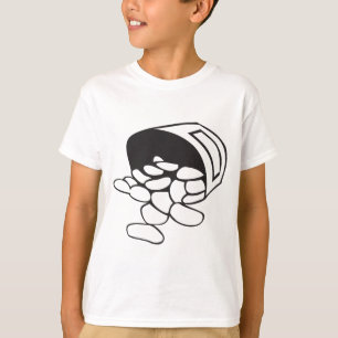 Camiseta Frijoles Derramados Contorno Negro y Blanco