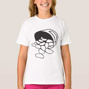 Camiseta Frijoles Derramados Contorno Negro y Blanco