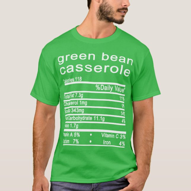 Camiseta frijoles verdes casserole thansding food (Anverso)
