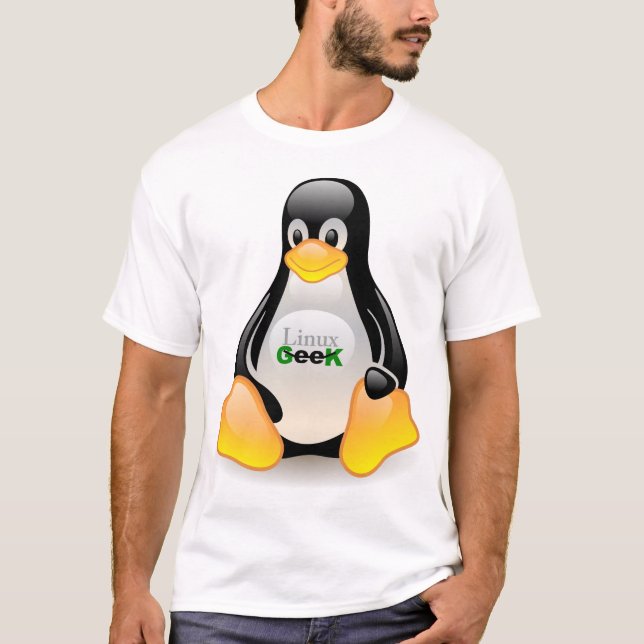 Camiseta Friki de Tux Linux (Anverso)