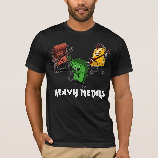 Camiseta Friki del empollón de los metales pesados de la (Anverso)