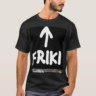 Camiseta Friki Texto blanco sobre negro.