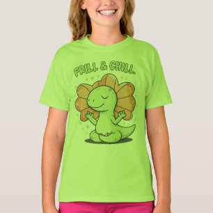 Camiseta Frill & Chill Kawaii Dilophosaurus Dinosaur Zen Yo