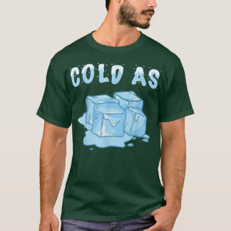 Camiseta Frío mientras cubos de hielo niegan nieve en Guay 