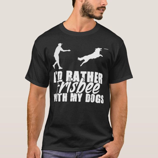 Camiseta Frisbee Con Mis Perros Disco Golf Sport Ultimate (Anverso)