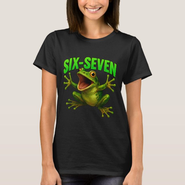 Camiseta Frog 67 Meme Six Seven Funny Gen Alpha  (Anverso)