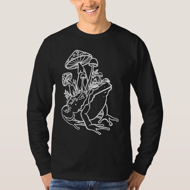 Camiseta Frog Aesthetic Fly Agaric Toadstool Foraging Mushr (Anverso)