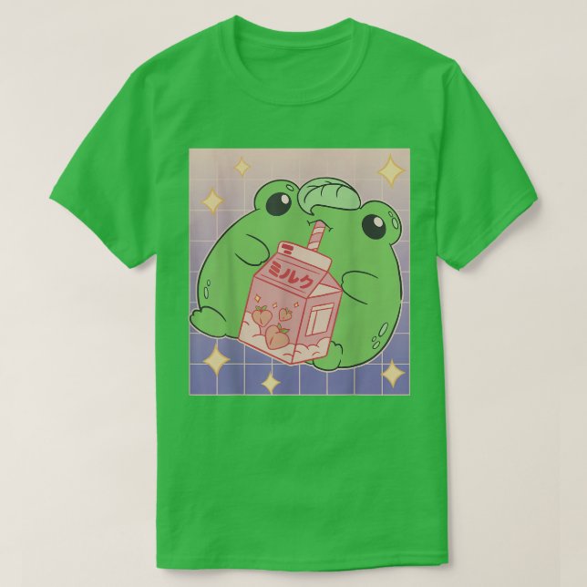 Camiseta Frog Anime Milk Drink Peach Sweet Japan Graphic Ha (Diseño del anverso)