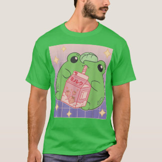 Camiseta Frog Anime Milk Drink Peach Sweet Japan Graphic Ha