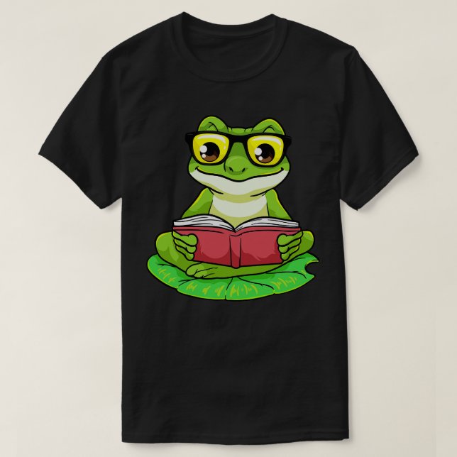 Camiseta Frog as Nerds with Glasses Book (Diseño del anverso)