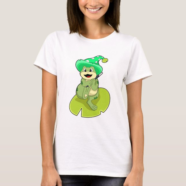 Camiseta Frog as Wizard con varita mágica (Anverso)