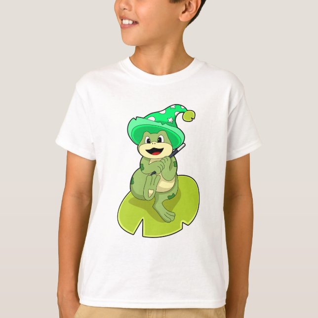 Camiseta Frog as Wizard con varita mágica (Anverso)
