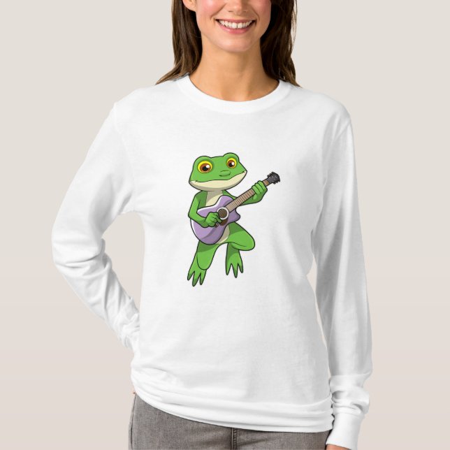 Camiseta Frog at Music with Guitar (Anverso)