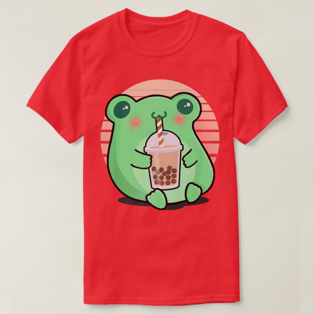 Camiseta Frog Boba Tea Funny Amphibian Beba Té  (Diseño del anverso)