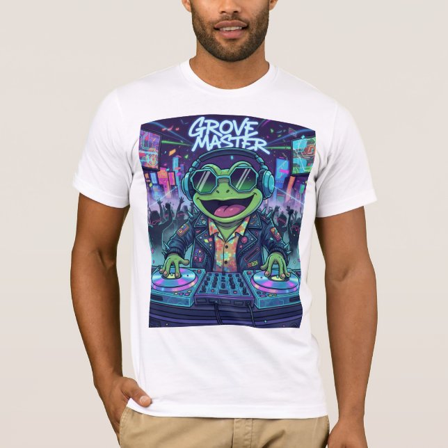 Camiseta Frog DJ T-Shirt | Funny Rave Fiesta Tee| Amantes d (Anverso)