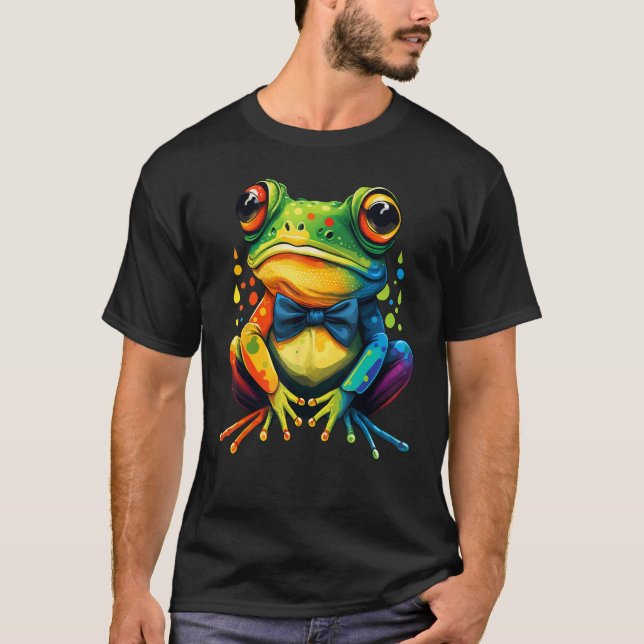 Camiseta Frog Gay Pride LGBT Rainbow Flag on Frog LGBTQ 1 (Anverso)