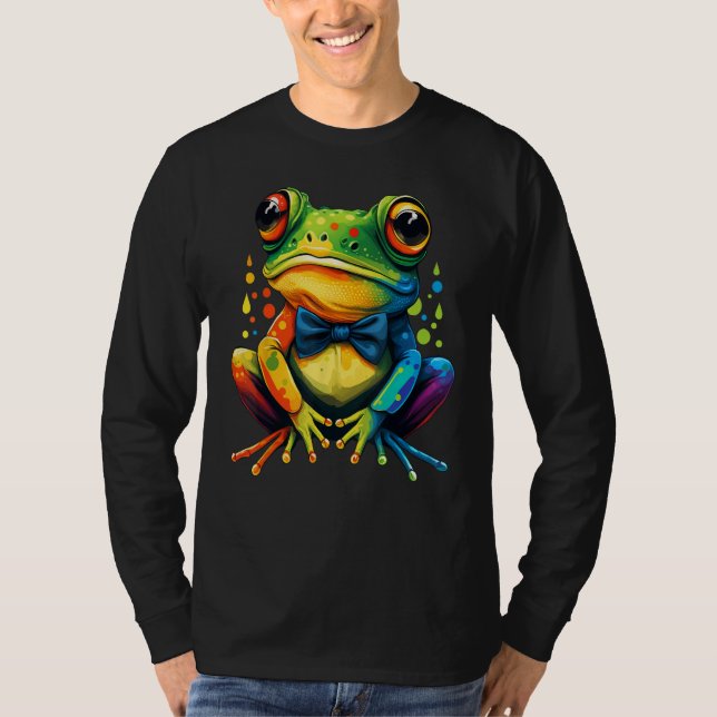 Camiseta Frog Gay Pride LGBT Rainbow Flag on Frog LGBTQ 1 (Anverso)