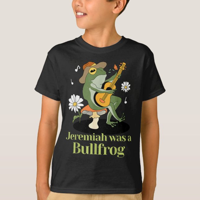 Camiseta Frog Guitar-jeremiah Was Bullfrog Funny Saying  (Anverso)