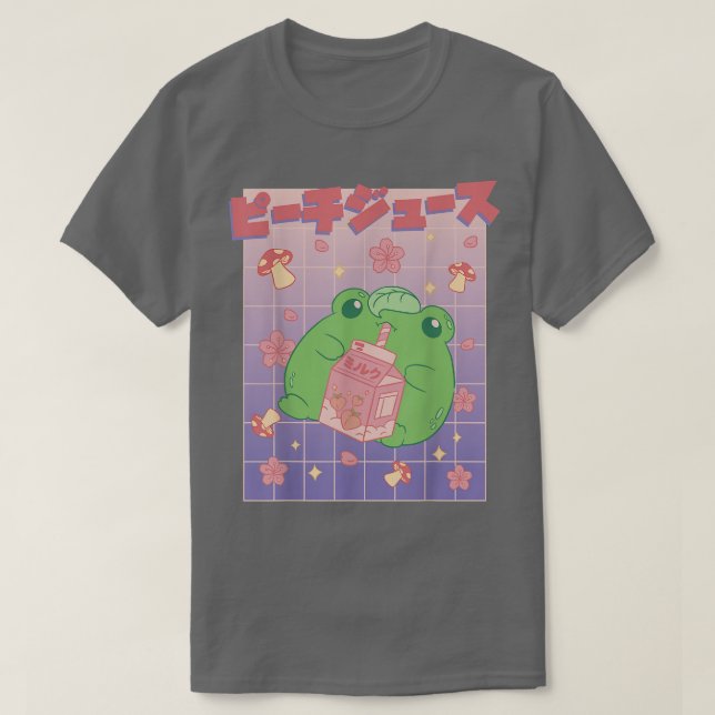Camiseta Frog Japanese Kawaii Strawberry Milk Japan Mushroo (Diseño del anverso)