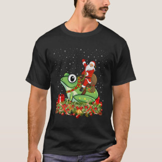 Camiseta Frog Lover Xmas Regalo Santa Riding Frog Por Navid