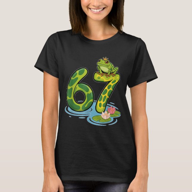 Camiseta Frog Number 67 Or 67th Birthday Cool Meme Six Seve (Anverso)