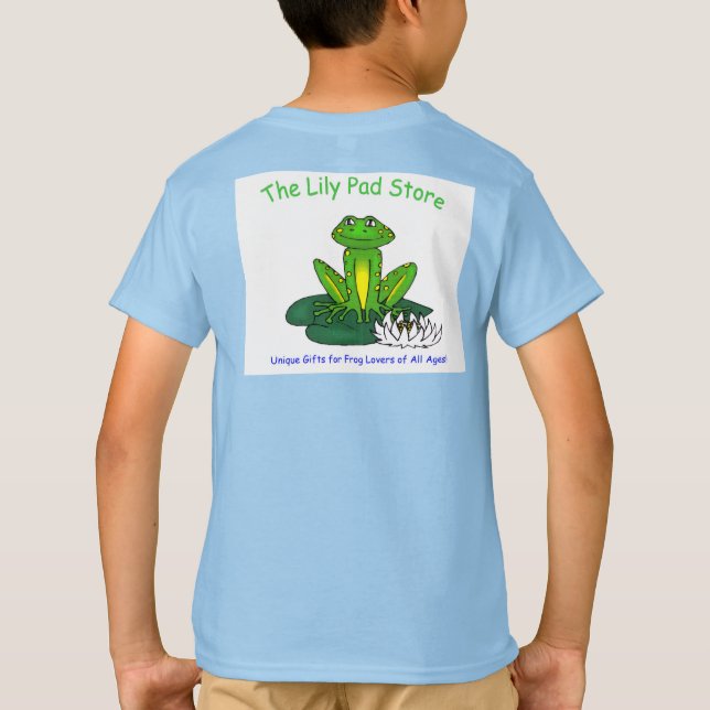 Camiseta Frog on a Lily Pad Kid's Light Blue T-Shirt (Reverso)