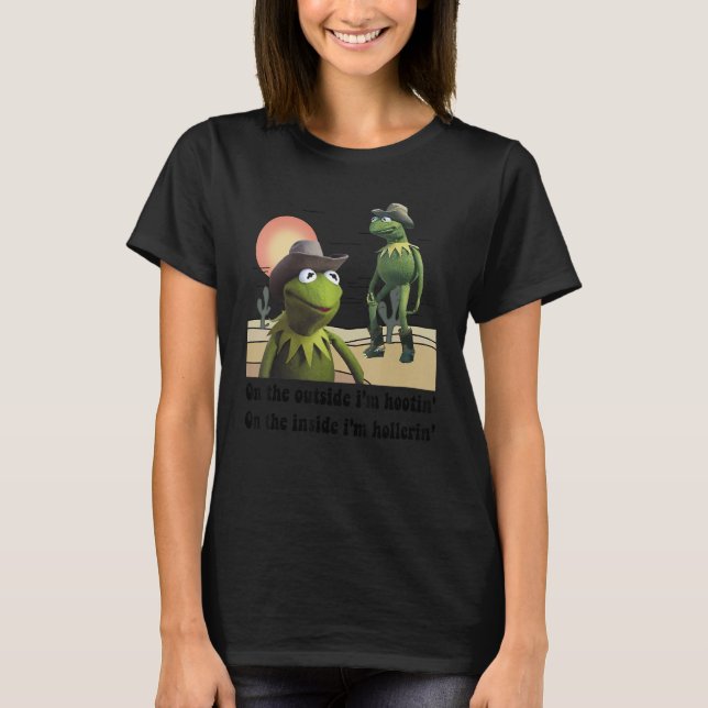 Camiseta Frog Outside I'm Hootin Inside I'm Hollerin Men Wo (Anverso)