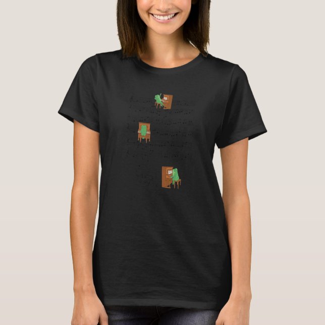 Camiseta Frog Playing Piano Music Frog  Toad  Phrog Clef (Anverso)