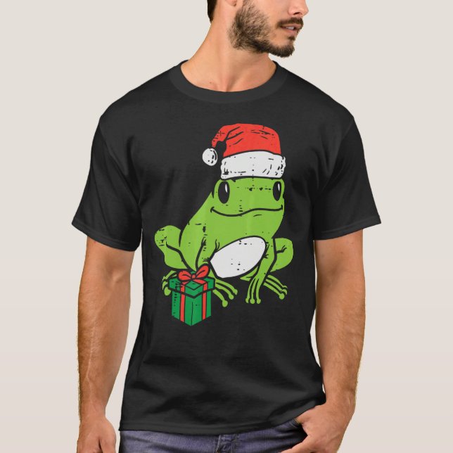 Camiseta Frog Santa  Animal Christmas Xmas Kids Men Women K (Anverso)