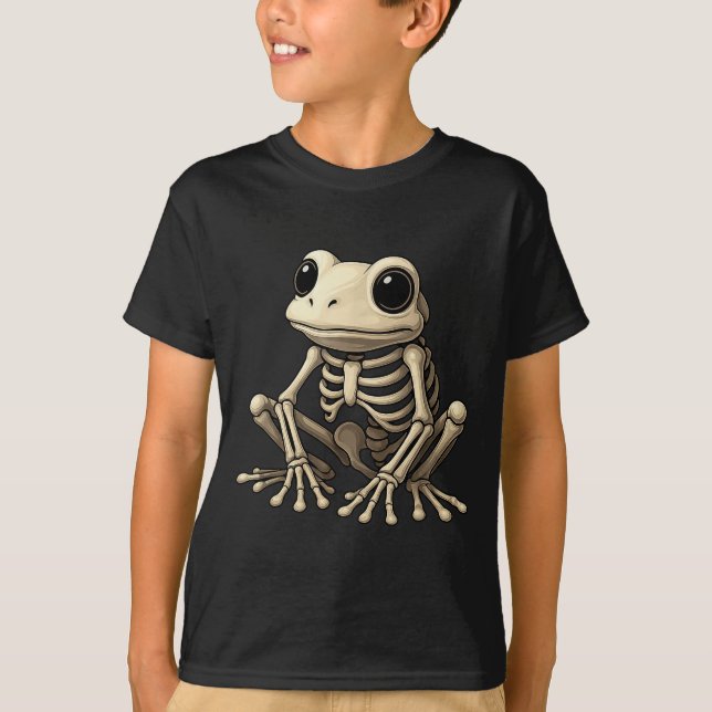 Camiseta Frog Skeleton Halloween Funny Frog Lover Men Women (Anverso)