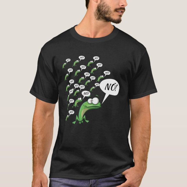 Camiseta Frog Statement Fun Motif No Quak Nö (Anverso)