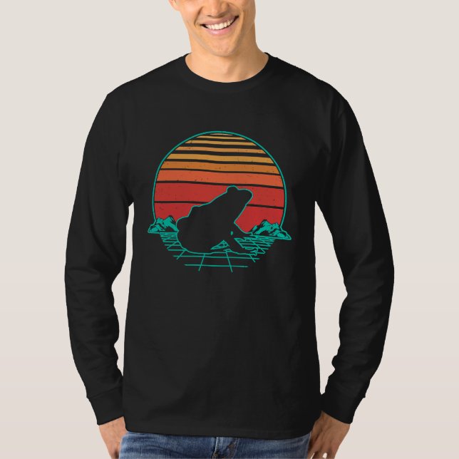 Camiseta Frog Sunset Retro Vintage Grid (Anverso)