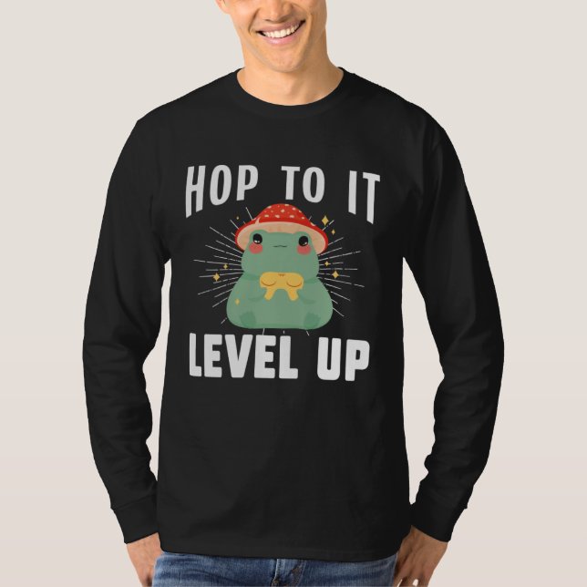 Camiseta Frog Toad  Hop to It Level Up Gamer (Anverso)