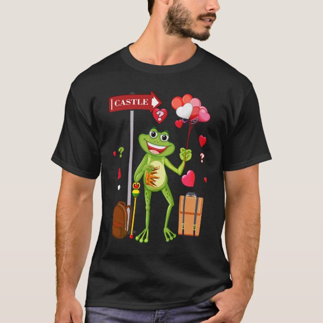 Camiseta Frog Valentines day Love for Kids teens Men Women (Anverso)