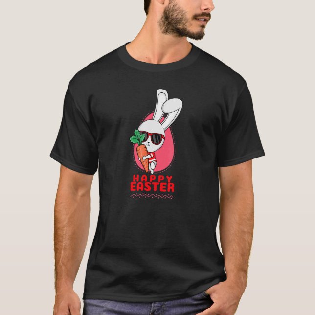 Camiseta Frohe Ostern Easter Bunny Dancing Hops Joyfully Ea (Anverso)