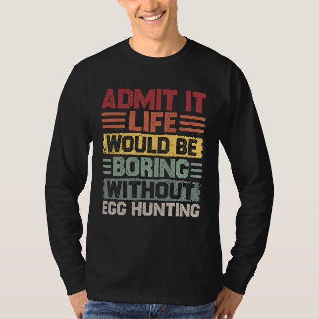 Camiseta Frohe Ostern  Retro Egg Hunting  Easter (Anverso)