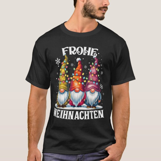 Camiseta Frohe Weihnachten German Gnome Christmas Decoratio (Anverso)