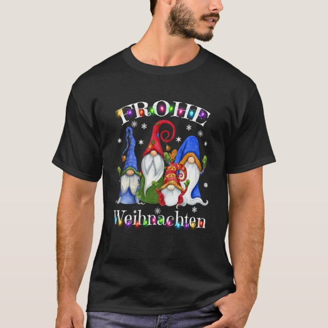 Camiseta Frohe Weihnachten German Gnome Christmas Decoratio (Anverso)