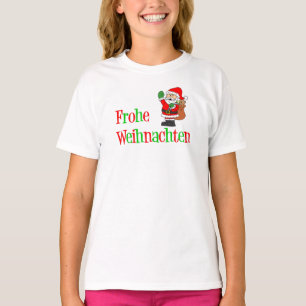 Camiseta Frohe Weihnachten Navidades alemanes Santa