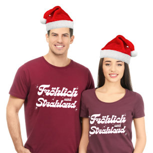 Camiseta Fröhlich und Strahlend Merry y Navidades brillante