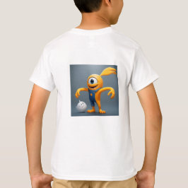 Camiseta „Fröhliches Einaugenmonster mit Geisterfreund“