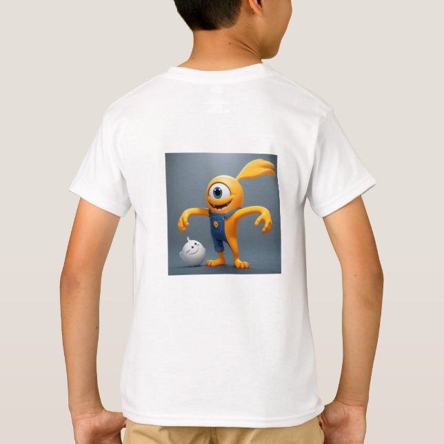 Camiseta „Fröhliches Einaugenmonster mit Geisterfreund“ (Reverso)