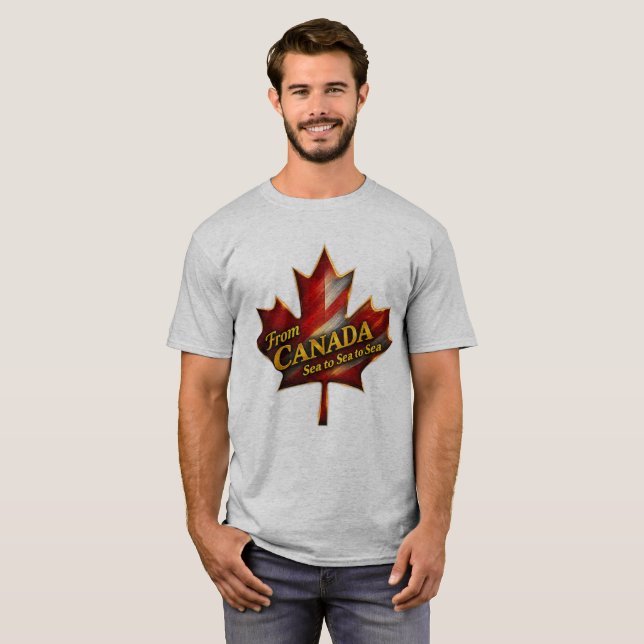 Camiseta From Canada – Sea to Sea to Sea Maple Leaf T-Shirt (Anverso completo)