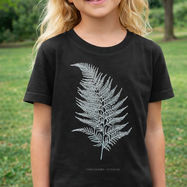 Camiseta Fronde de Helecho Ócreo, Gymnogramma Ochracea (Ochre Fern Frond, Gymnogramma Ochracea. Girl Basic Black T-Shirt)