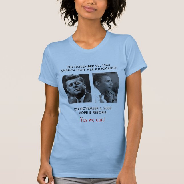Camiseta FRONT/BACK JFK a la pieza JFK de OBAMA/"piden no" (Anverso)