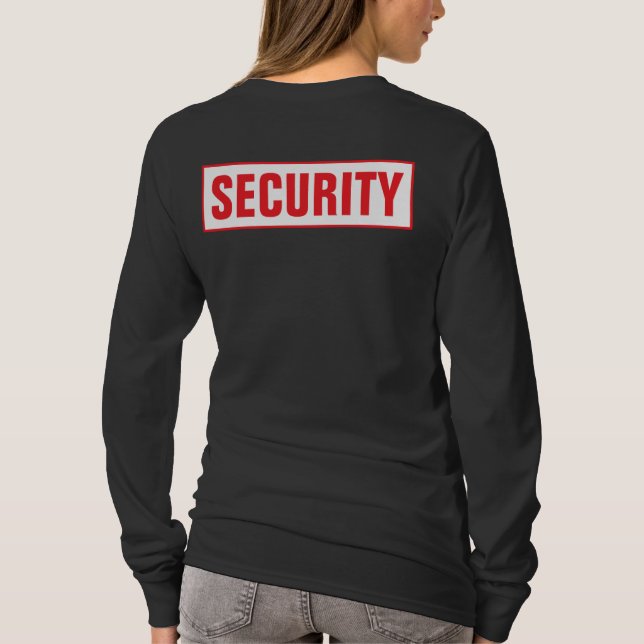 Camiseta Front & Back Print Womens Long Sleeve Security (Reverso)